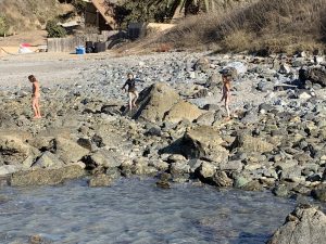 Tide pools on left side of Two Harbors Campground